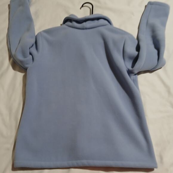 Talbots Petites Woman's S Periwinkle Lightweight Polar Fleece 3-Botton Jacket - Picture 11 of 16